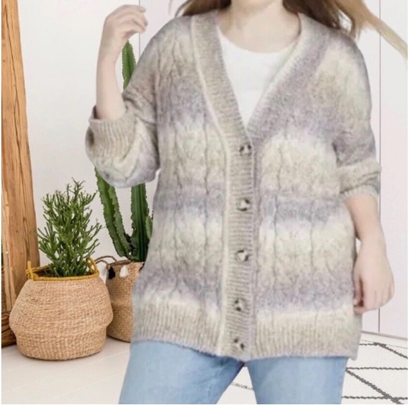 Ava & Viv cable net long cardigan sweater size 4X - Picture 10 of 10